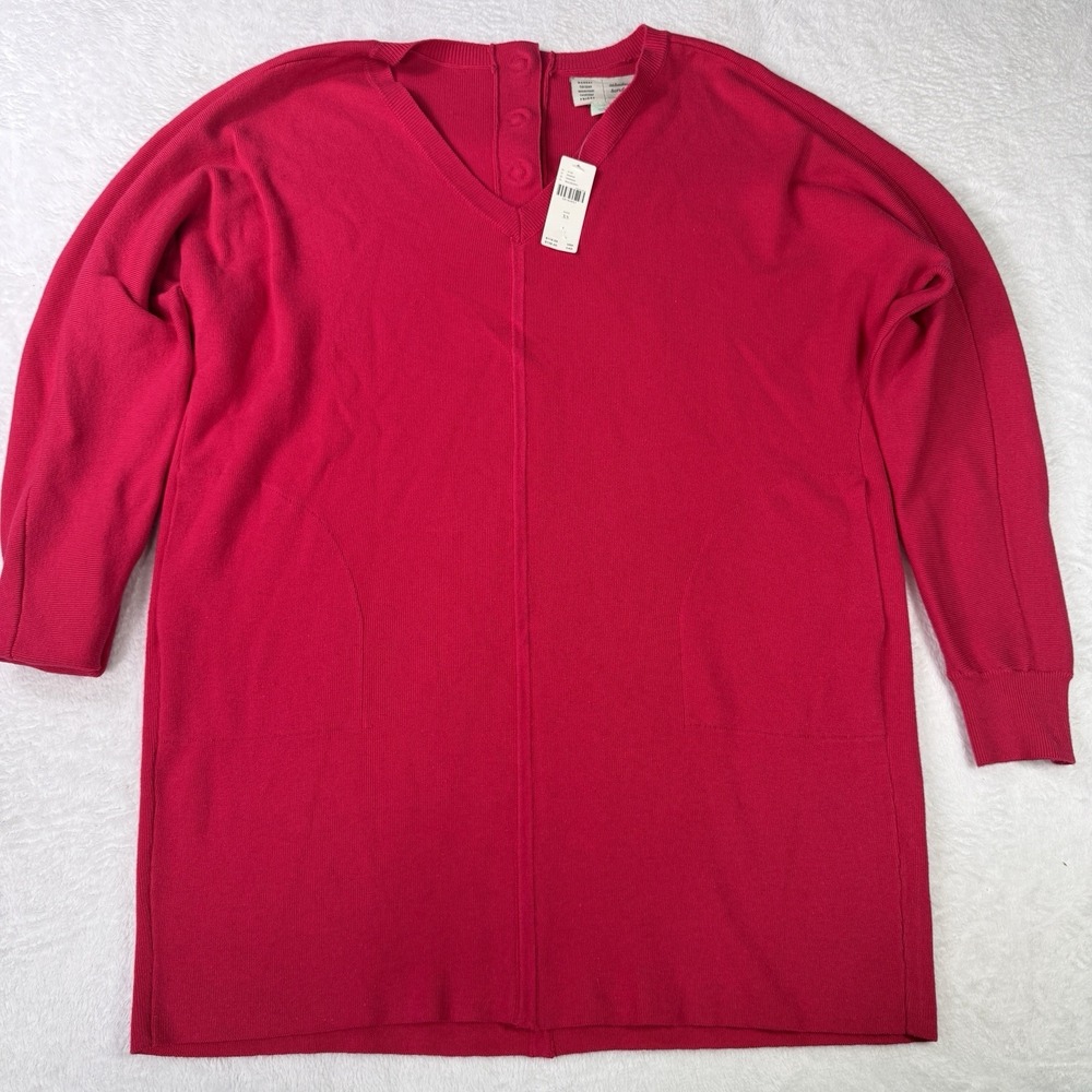 ANTHROPOLOGIE Saturday Sunday Pink Oversized Sweater Top Dress Size XS NWT $118